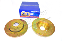 Brake Discs Front Vented Drilled & Grooved x 2 (Britpart)  DA4603 NTC8780 NTC8780CDG