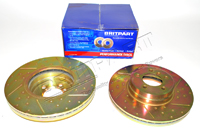 Brake Disc Front L322 02-05 Drilled & Grooved x2 (Britpart) DA4609 SDB000201