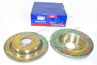 Brake Discs Rear (2) Drilled & Grooved 4.2/4.4 (Britpart) DA4613 SDB000646