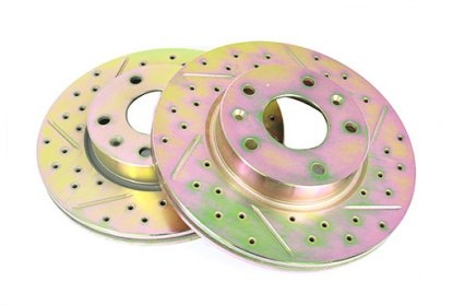 Front Brake Discs FL1 01-06 Vented Drilled & Grooved (Terrafirma) SDB101070CDG x 2