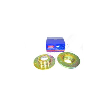 Front Brake Disc Solid (2) Drilled &amp; Grooved (Britpart) FRC7329 LR017951 DA4600 FTC3846