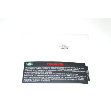 INSTRUCTION PLATE BTR2308
