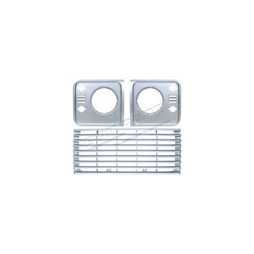 Front Grille & Headlamp Surround Set Indus Silver (Britpart) DA1257