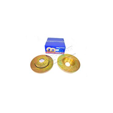 Brake Discs Front Vented Drilled &amp; Grooved x 2 (Britpart)  DA4603 NTC8780 NTC8780CDG