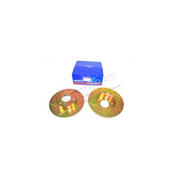 Front Brake Disc Solid Drilled &amp; Grooved FL1 96-00 (Britpart) DA4607