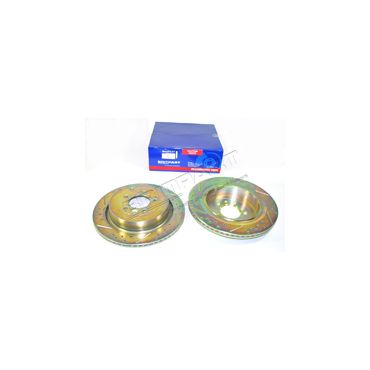 Brake Discs Rear (2) Drilled &amp; Grooved 4.2/4.4 (Britpart) DA4613 SDB000646 LR189034