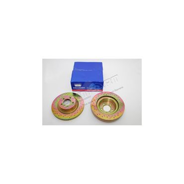 Front Brake Disc (2) Drilled &amp; Grooved 3.0 &amp; 4.4 L322 05- (Britpart) SDB500182 DA4619