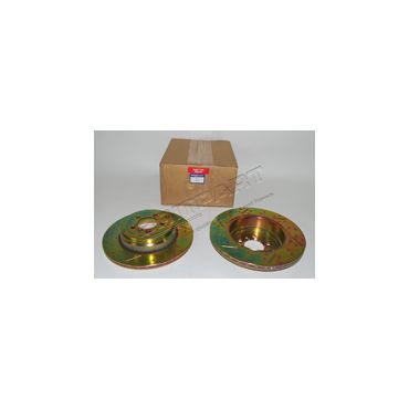 Rear Brake Disc Drilled &amp; Grooved (PAIR) RR 5.0 SC &amp; 4.4 TDV8  (Britpart) LR031846 LR011891 DA4626