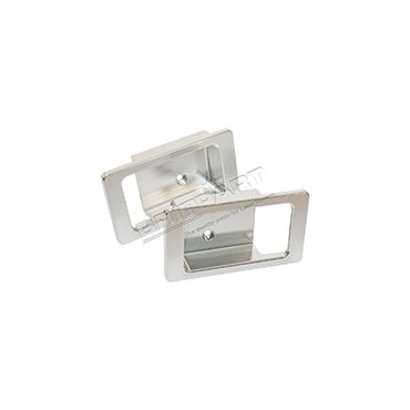 Door Lever Surrounds Pair - Silver (Britpart) Defender 90/110/130 up to 2007 - DA8954