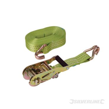 Silverline Ratchet Tie Down Strap J-Hook Cargo Lash 5 Ton (Silverline) MS21