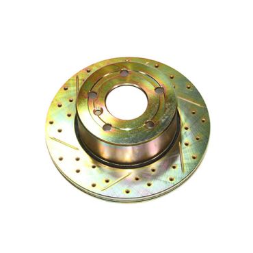 Brake Disc Front D2 Drilled &amp; Grooved (Terrafirma) SDB000380CDG
