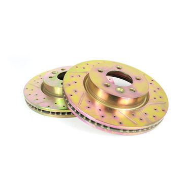 Front Brake Discs (2) Vented Drilled & Grooved (Terrafirma) Tdv6 and 4.0P SDB000604CDG LR189030 SDB000603 