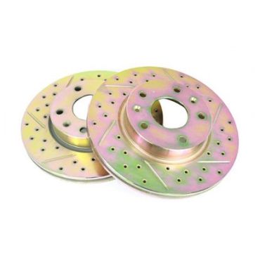 Front Brake Disc (Pair) FL1 Solid Drilled & Grooved SDB100830CDG