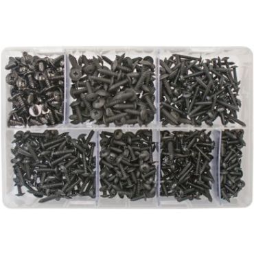 Assorted Self Tapping screws Black Flanged (700) AT71