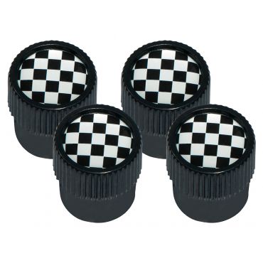 Dust Cap Set Chequered Flag Black Outer DA1437