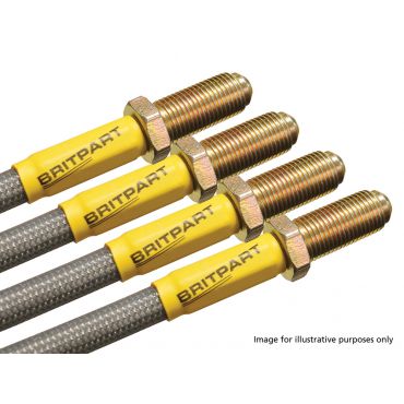 .Brake Hose Set Discovery 1 Non-Abs  94-98 STD (Britpart) Braided DA2412S
