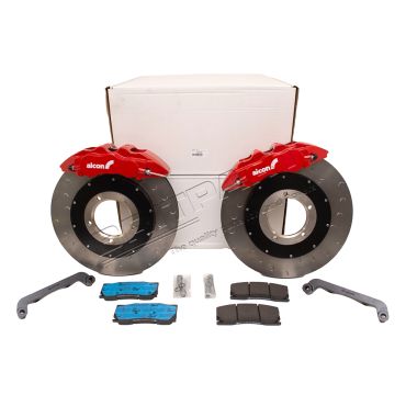 Alcon 6 Piston Front Disc Caliper Kit - Defender 18" Wheels - Red DA2700