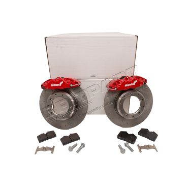  Alcon 4 Piston Rear Disc Caliper Kit - Defender - Red DA2704