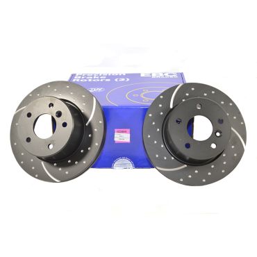Brake Discs Front D2 Drilled &amp; Grooved  (EBC) ANR4582 SDB000380 DA4158 *Pair*