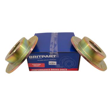 Brake Discs Rear Solid (2) Drilled &amp; Grooved (Britpart) DA4601 FTC1381  LR017953 615123489