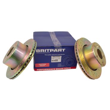 Brake Discs Front D2 Drilled & Grooved (Britpart) SDB000380 DA4606 *Pair*