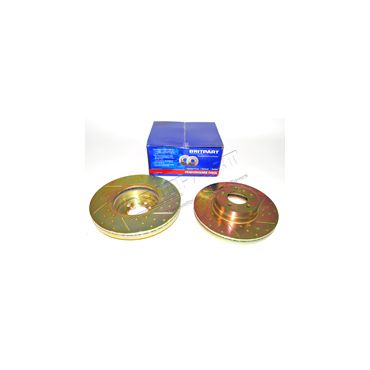 Brake Disc Front L322 02-05 Drilled & Grooved x2 (Britpart) DA4609 SDB000201