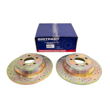 Rear Brake Disc FL2 2013 Drilled And Grooved 2013 On (Britpart) LR189048 LR039935 DA4688 *PAIR*