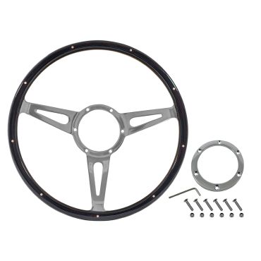 Steering Wheel 15Inch Rivited Wood Semi Dished (MOUNTNEY) DA4876 GA4876