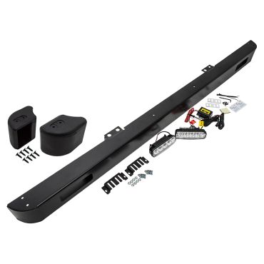 DRL Front Bumper and End Cap Set  90/110 Black (Britpart) NTC4657 DPB104270 DPB501190PMA DA8600XS