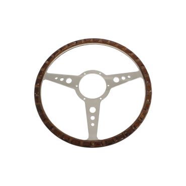 Steering Wheel 15Inch Rivited Wood Flat Dished (MOUNTNEY) DA3920 GA3920