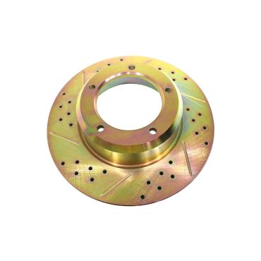 Front Brake Discs Solid, Drilled & Grooved (Terrafirma) LR017951CDG