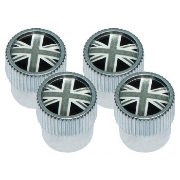Tyre Valve Cap Set - Union Jack Grayscale Emblem - (OEM) LR027666