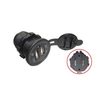 Dual Usb Charger 2 Way Fits 30mm Hole DA4679 PWN1341