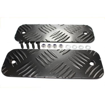 BUMPER TREAD PLATE CHEQUER PLATE - PAIR- BLACK- ALL DEF TF8203 BTS-KIT/B