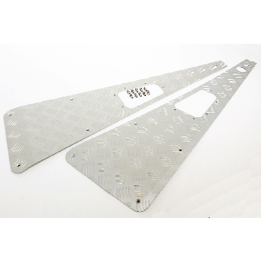 WING TOPS PAIR - CHEQUER PLATE - SILVER - L/H AERIAL HOLE - PRE-2007 TF8225 WTKIT01-LAH/A