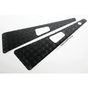 WING TOPS PAIR - CHEQUER PLATE - BLACK - L/H AERIAL HOLE - PRE-2007 TF8226 WTKIT01-LAH/B