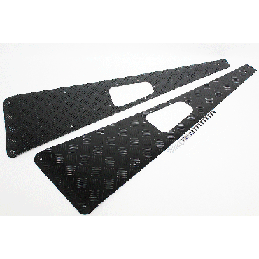 WING TOPS PAIR - CHEQUER PLATE - BLACK - NO AERIAL HOLE - PRE-2007 TF8228 WTKIT01-NH/B